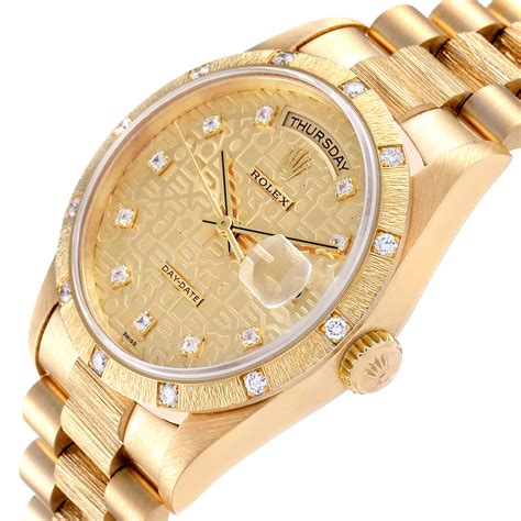 presidential rolex 18kt-yg mens diamond inside outside|Rolex 18k gold bracelet.